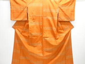 格子織り出し米沢紬着物アンサンブル